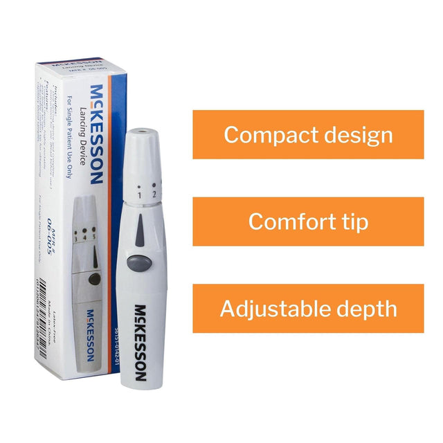 McKesson Adjustable Depth Lancing Device, Spring-Loaded Trigger Button