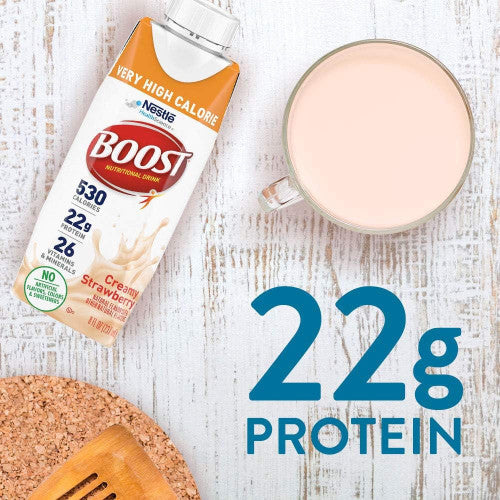 Nestle Boost Very High Calorie (VHC), Strawberry, 8 oz Carton, CS/24