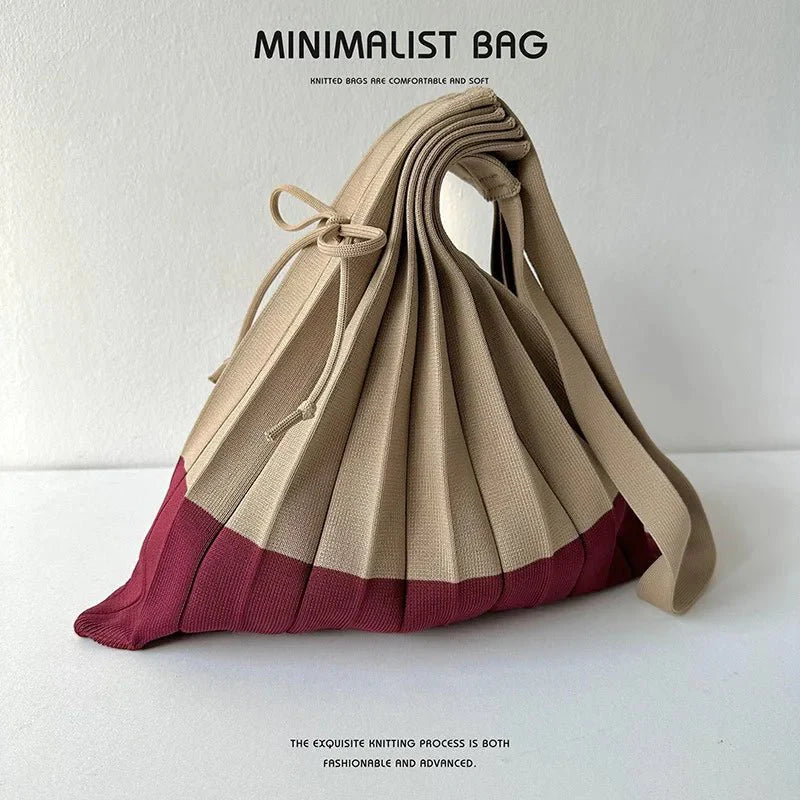 New Knitted Pleats Tote Bag