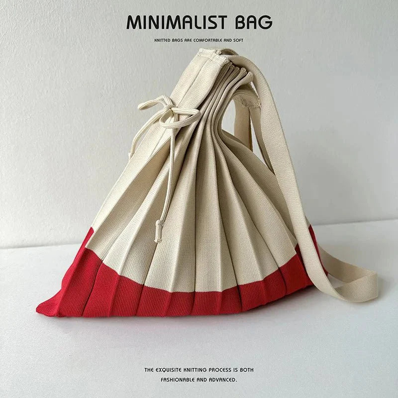 New Knitted Pleats Tote Bag