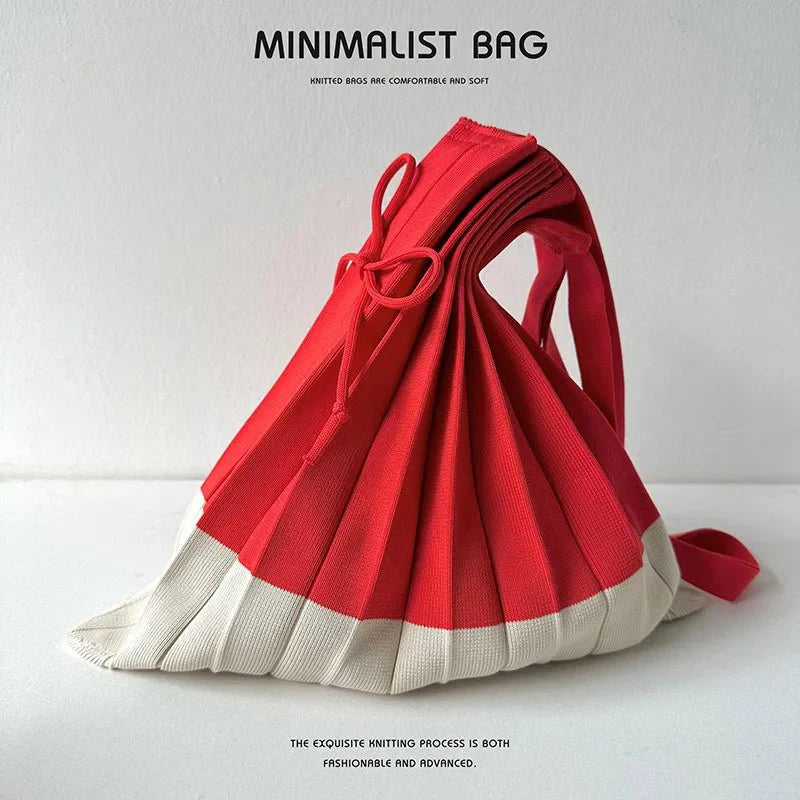 New Knitted Pleats Tote Bag