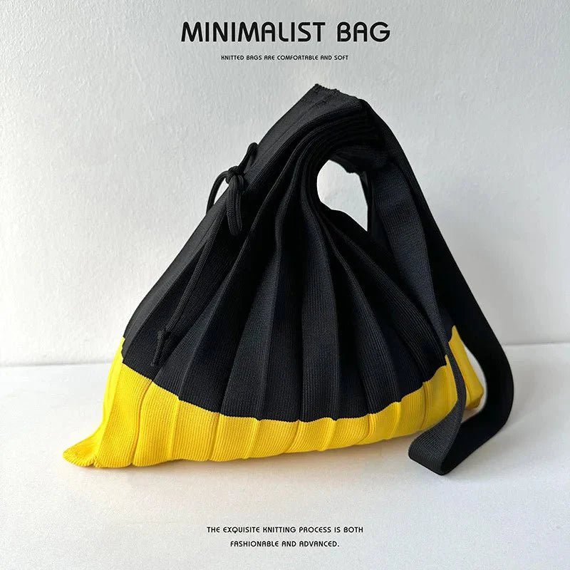 New Knitted Pleats Tote Bag