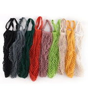 Organic Cotton Mesh Tote Bags Portable Net and String