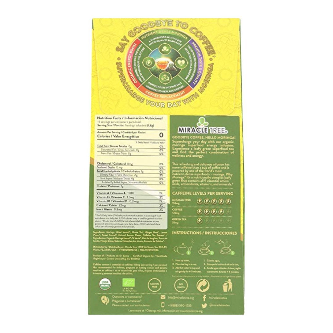 Moringa Energy Tea, Ginger Lemon