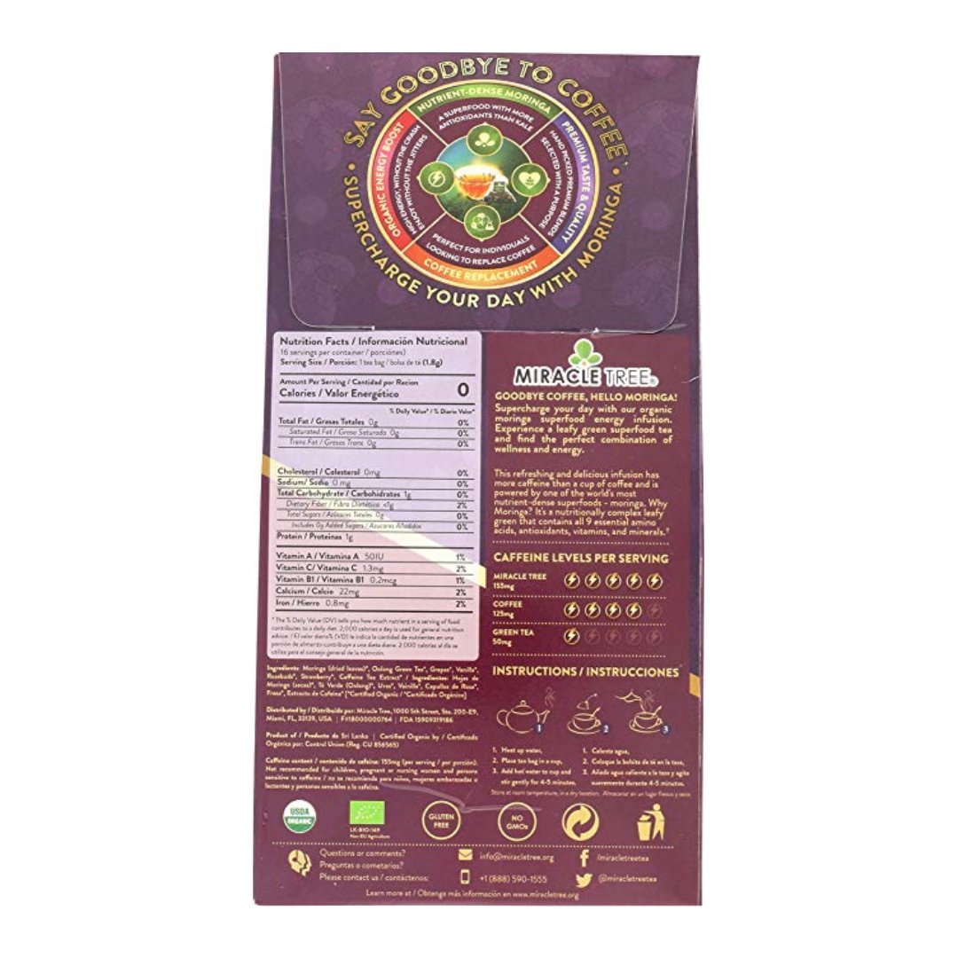 Moringa Energy Tea, Grape Vanilla