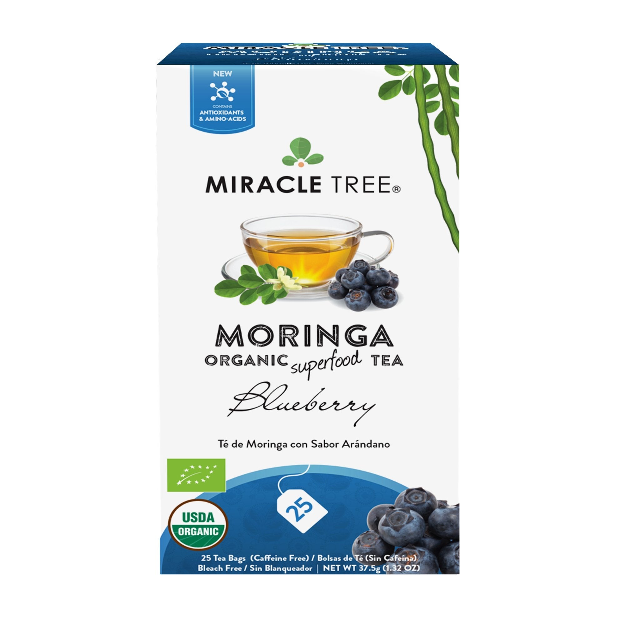 Organic Moringa Tea, Blueberry