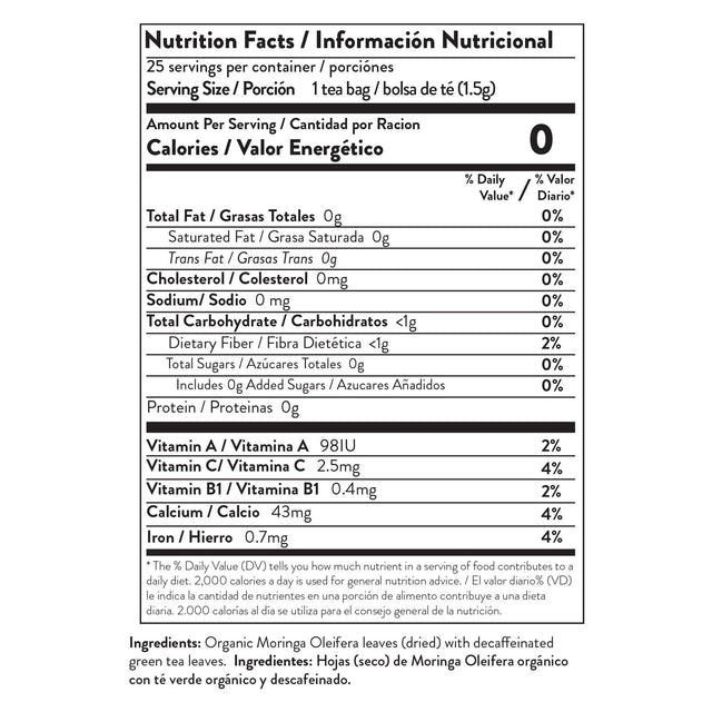 Organic Moringa Tea, Green Tea