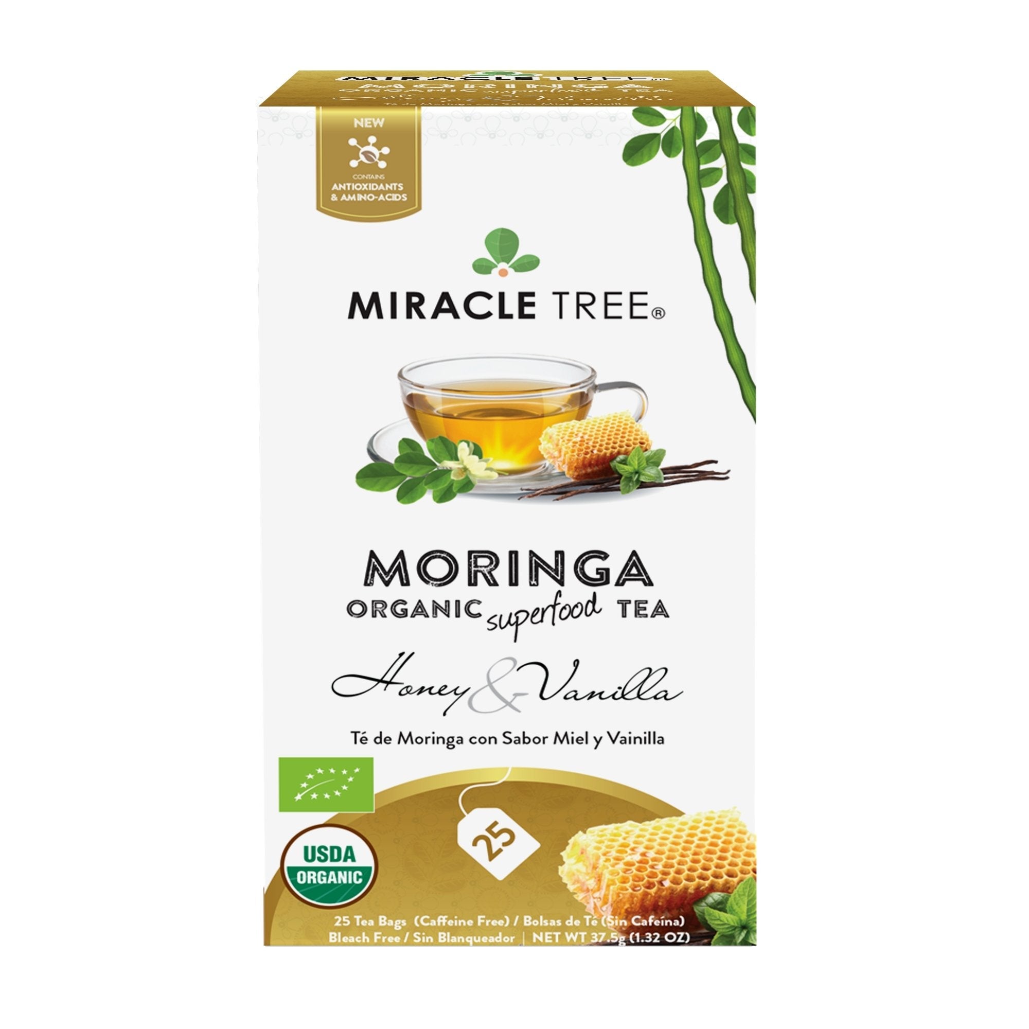 Organic Moringa Tea, Honey & Vanilla