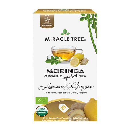 Organic Moringa Tea, Lemon & Ginger