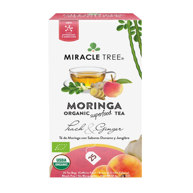 Organic Moringa Tea, Peach & Ginger