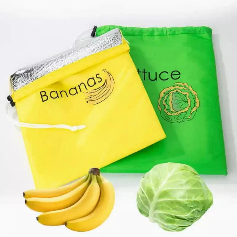 "Reusable Drawstring Produce Bags - Eco-Friendly Freshs Food Storage