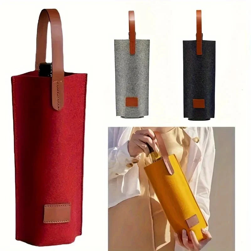 Reusable Felt Wine Tote Bag