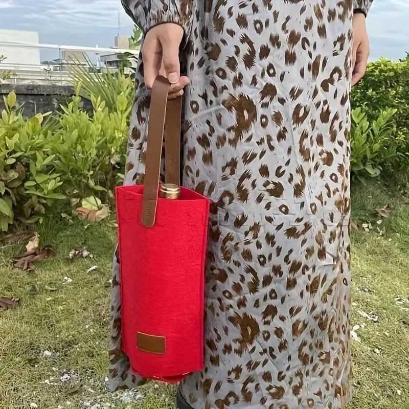 Reusable Felt Wine Tote Bag