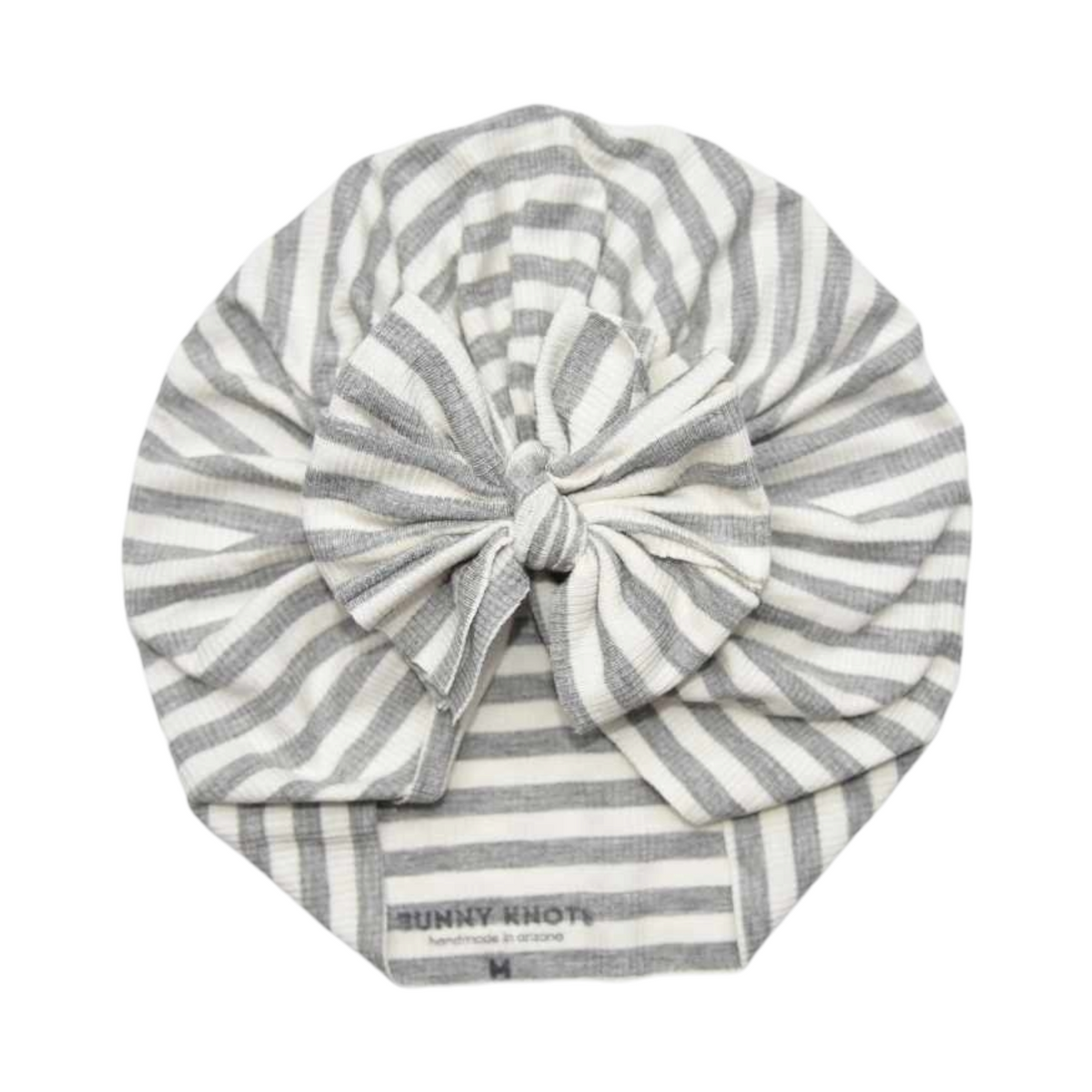 Sammy | Grey & White Stripe | Ribbed Headwrap