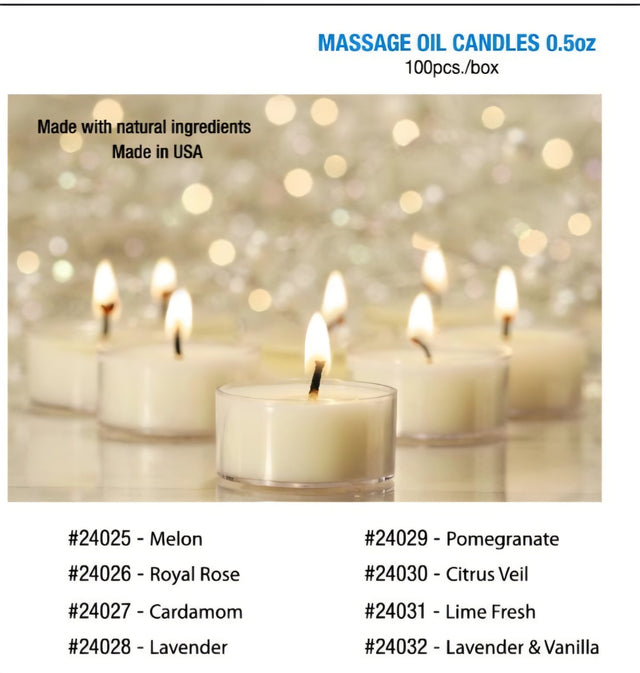 Massage Oil Candles 0.5 oz (100pcs/case) | Made in USA