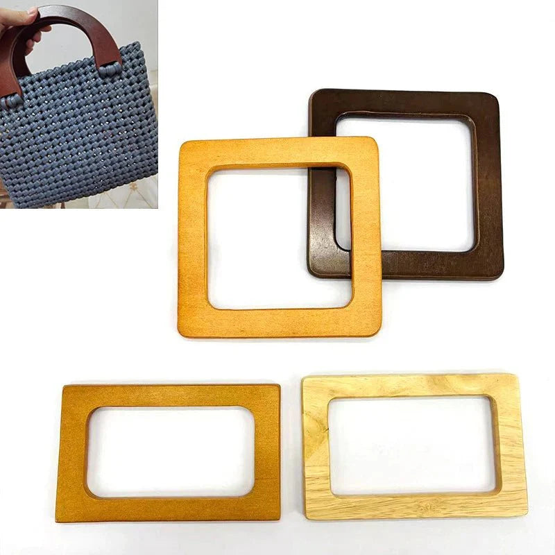 Round D-shaped Rectangle Wooden Bag Handles