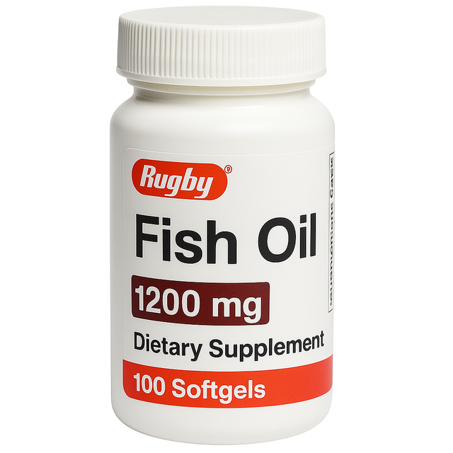 Rugby Omega-3 Fish Oil Dietary Supplement, 1200 mg