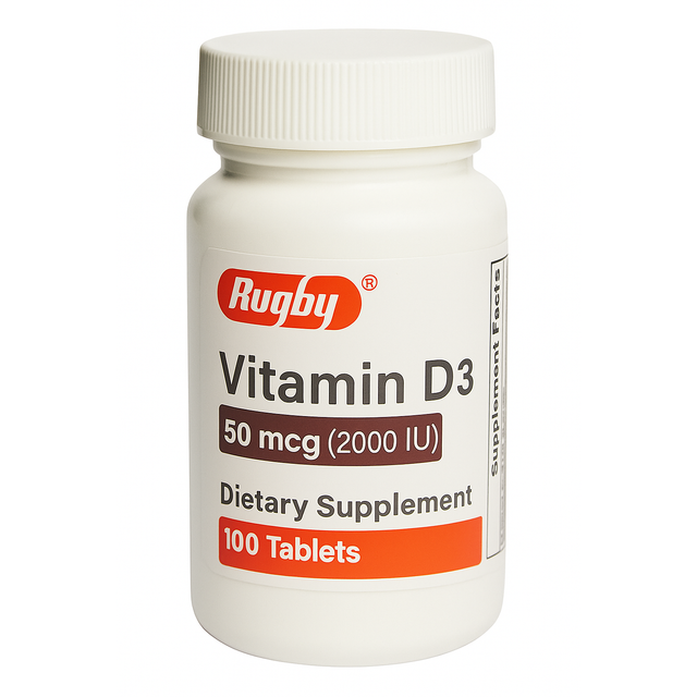 Rugby Vitamin D3 Supplement Bone Essential, 50 mcg