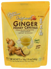 Instant Ginger Honey Crystals Family Value Pack 30 Sachets 18g per Sachets (Total 19oz/ 540g) By Prince of Peace
