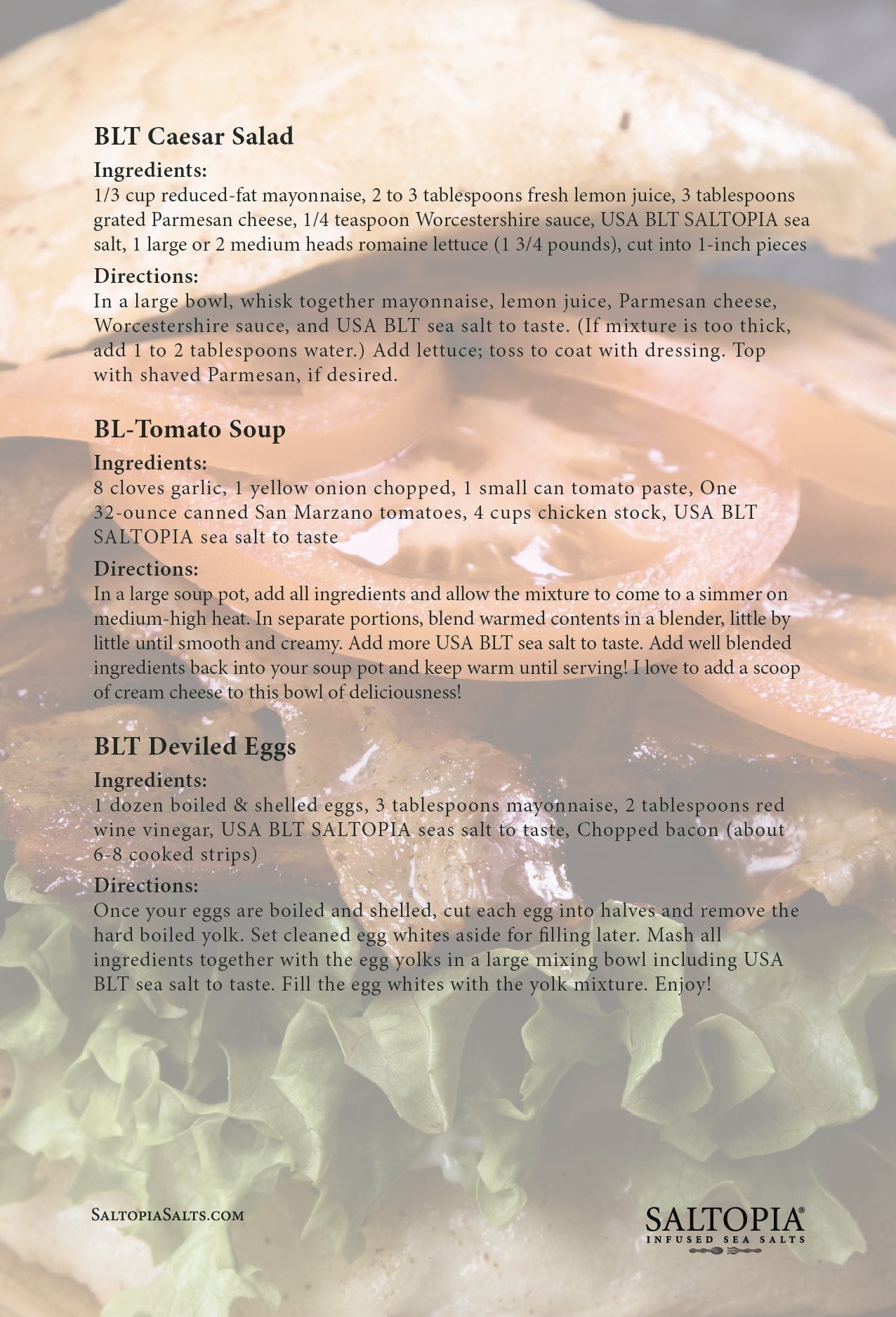 BLT Salt: Bacon. Lettuce, Tomato
