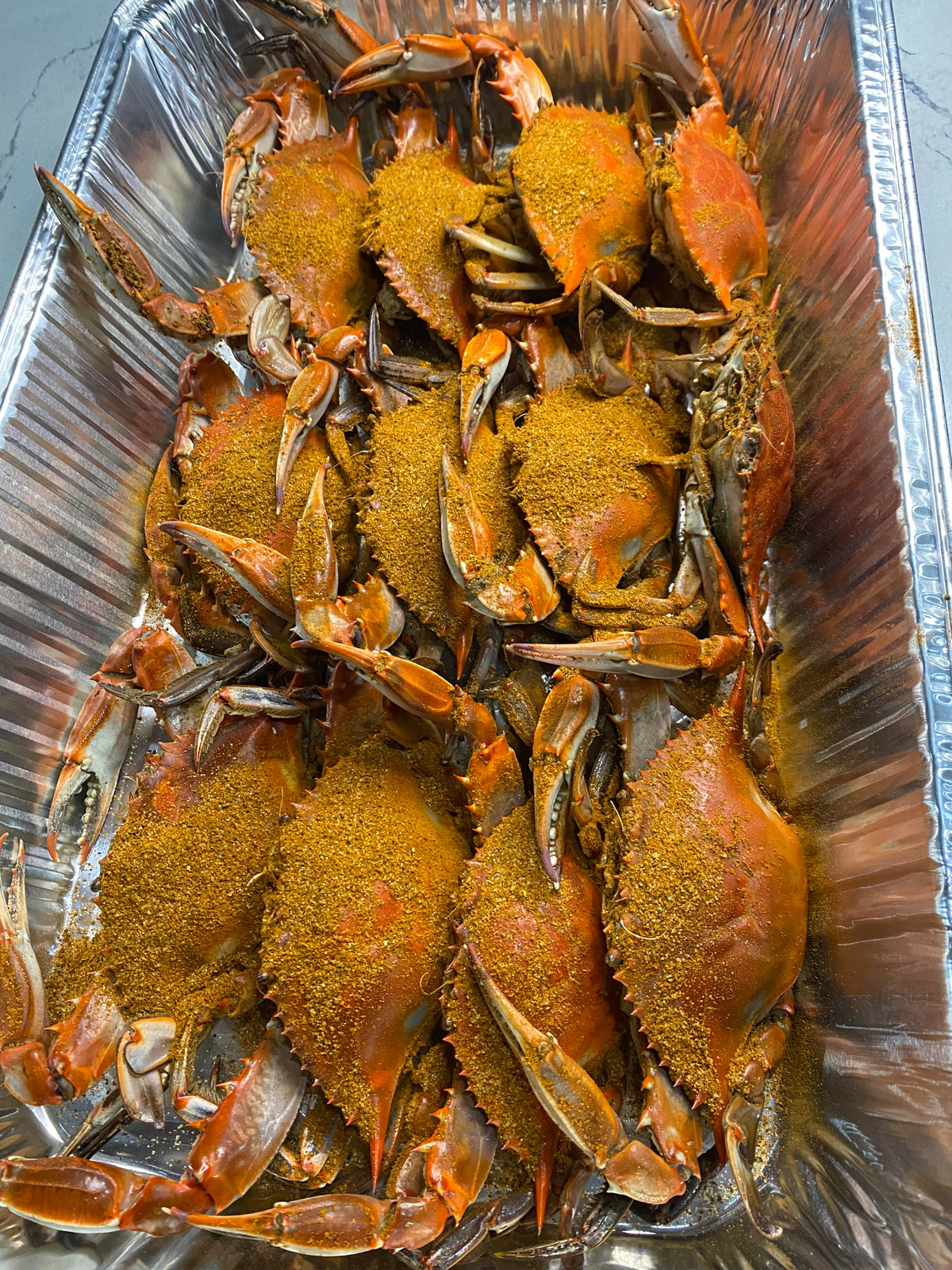 15-minute meal deal 12 seasoned frozen blue crab,shrimp,pan,extra seasoning
