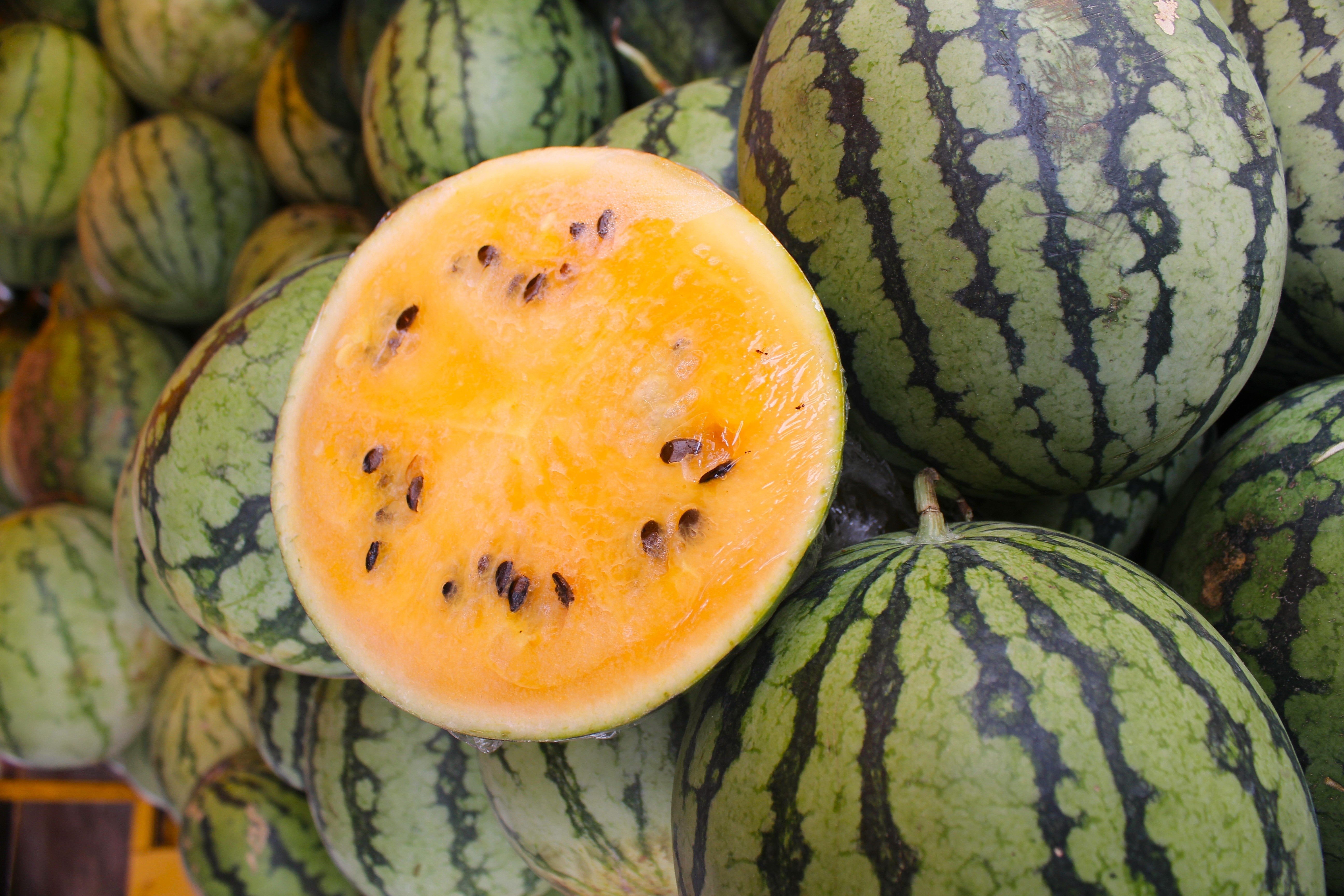 50 TENDERSWEET ORANGE WATERMELON Orange Flesh Citrullus Lanatus Fruit Melon Seeds