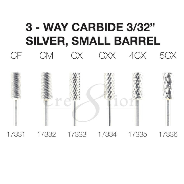 Cre8tion 3-Way Carbide Small Barrel 3/32" - SILVER