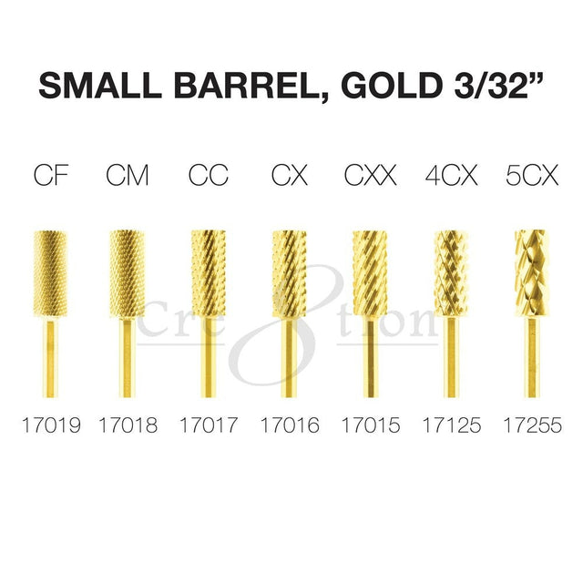 Cre8tion Carbide Small Barrel, 3/32" - GOLD