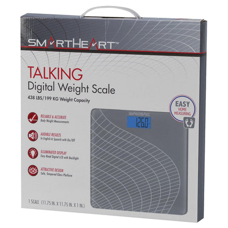 SmartHeart Digital Talking Scale, 438 lbs, Gray