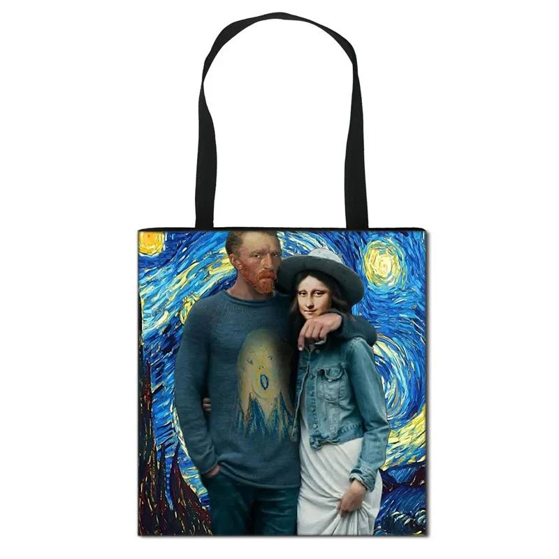 Starry Night / Statue David / Mona Lisa Handbags