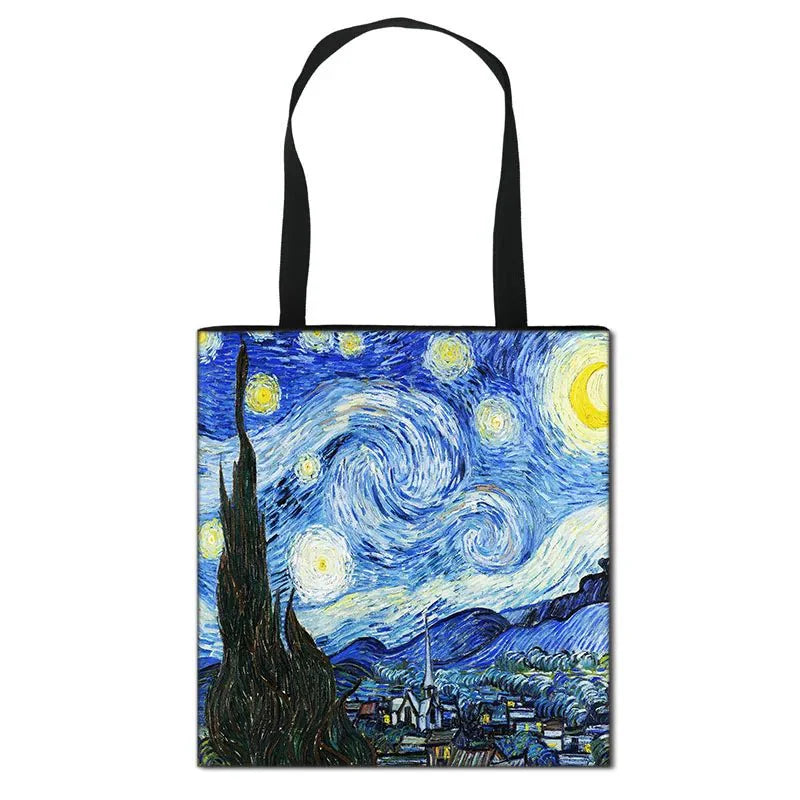 Starry Night / Statue David / Mona Lisa Handbags