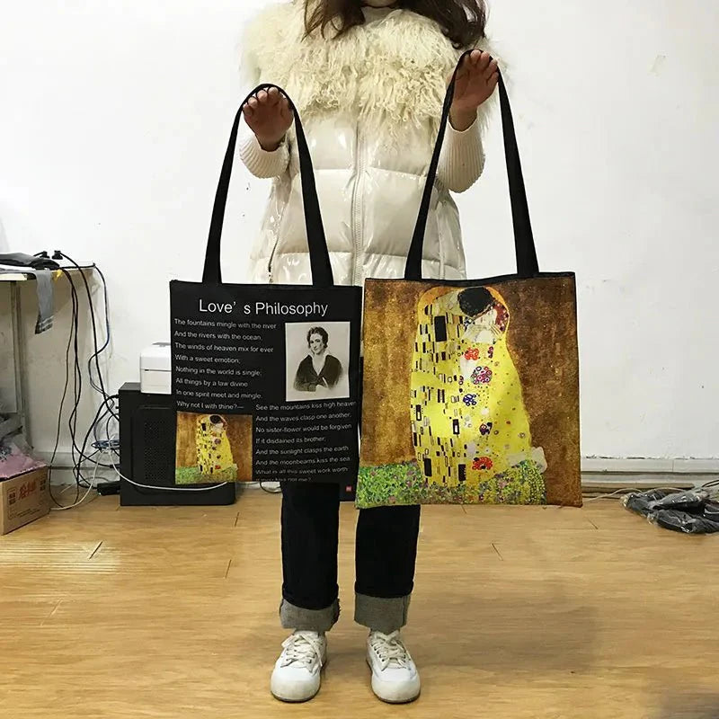 Starry Night / Statue David / Mona Lisa Handbags