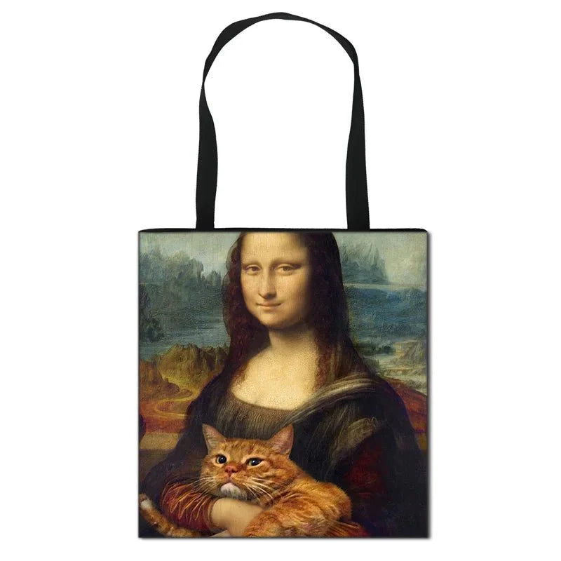 Starry Night / Statue David / Mona Lisa Handbags