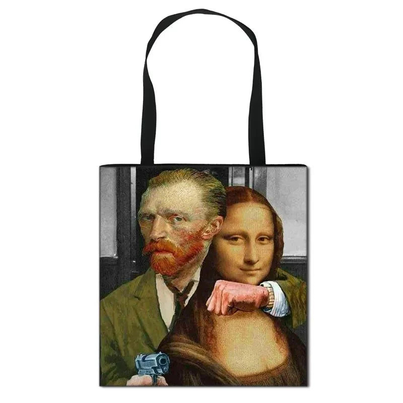 Starry Night / Statue David / Mona Lisa Handbags