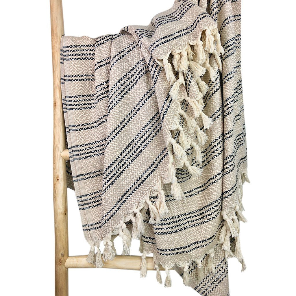 High-Quality Woven Stripe Turkish Throw