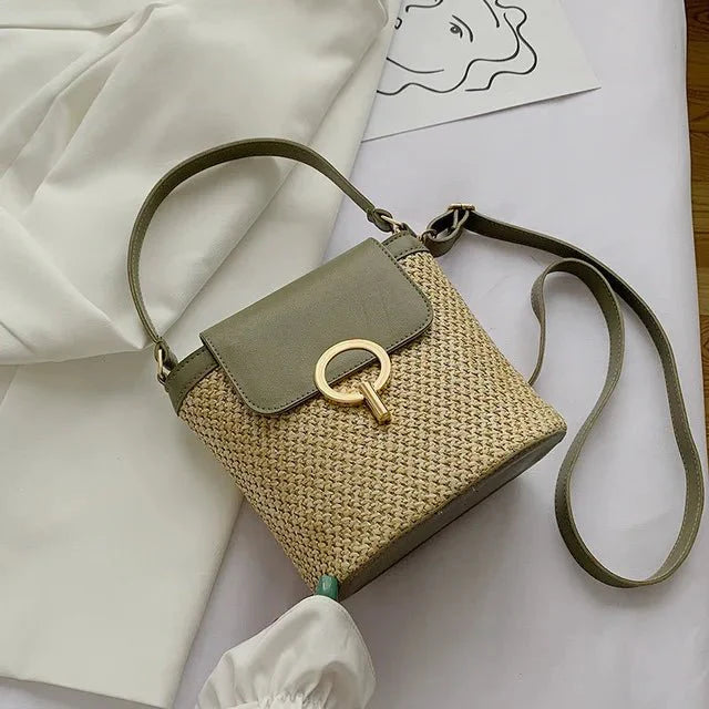 Summer New Straw Bucket Bag