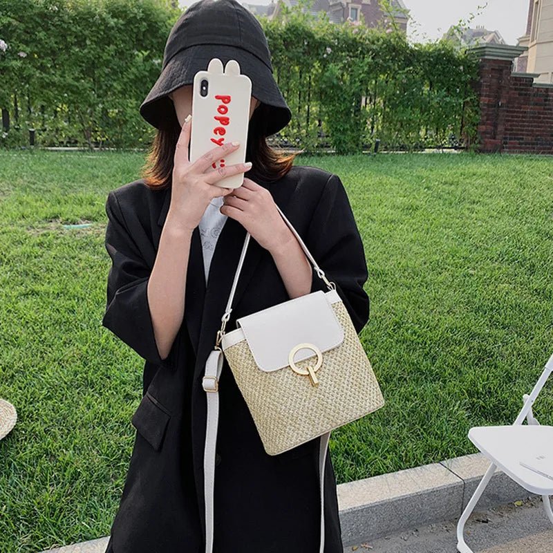Summer New Straw Bucket Bag