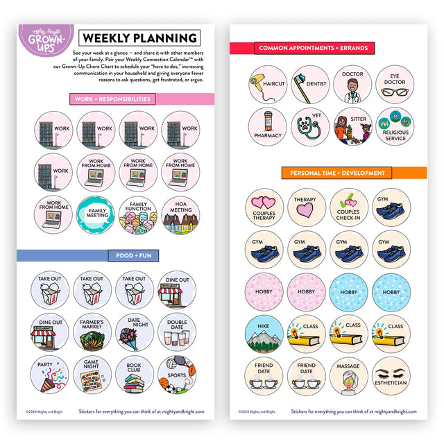 Weekly Calendar for Grown-Ups