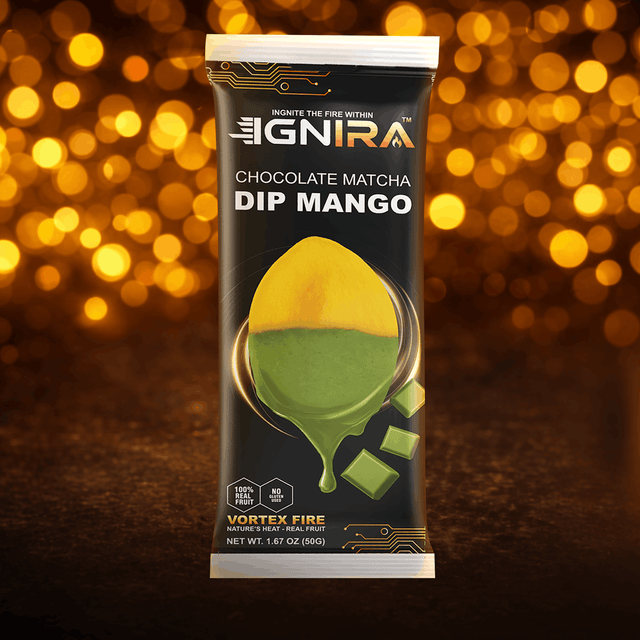 IGNIRA Dried Mango Slices Covered in Matcha Chocolate, Tropical Matcha Chocolates Dipped Fruit Snack, Fruit Snacks Strips, Chocolate Covered Fruit, Gluten-Free, Real Fruit, Vortex Energy Pack of 1 (1.67oz)