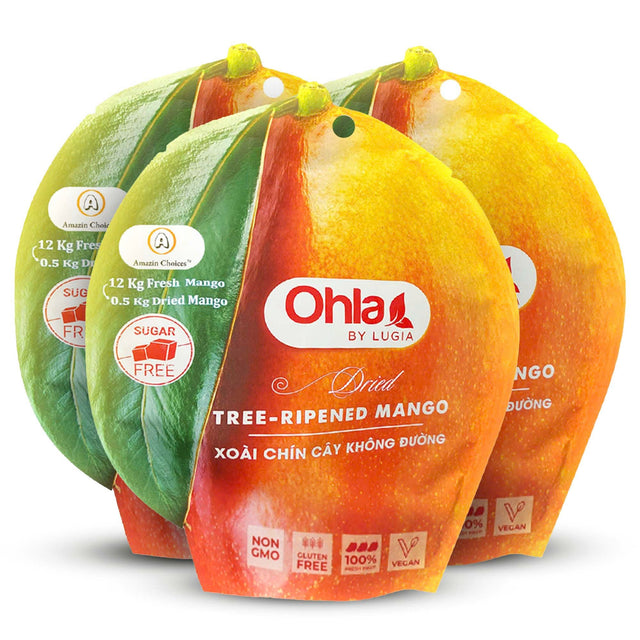 Amazin Choices Dried Tree-Ripened Mangoes, 7.05oz, Pack of 3