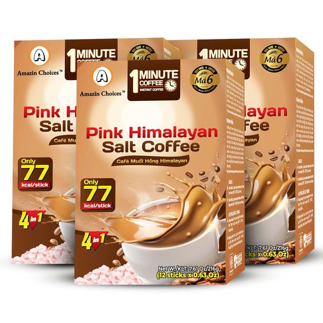 Amazin Choices Pink Himalayan Salted Coffee, 0.63 oz, Pack of 3