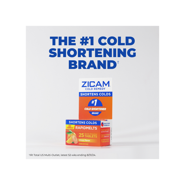 Zicam Zinc Cold Remedy RapidMelts, Quick Dissolve Tablets, Citrus, 25 ct