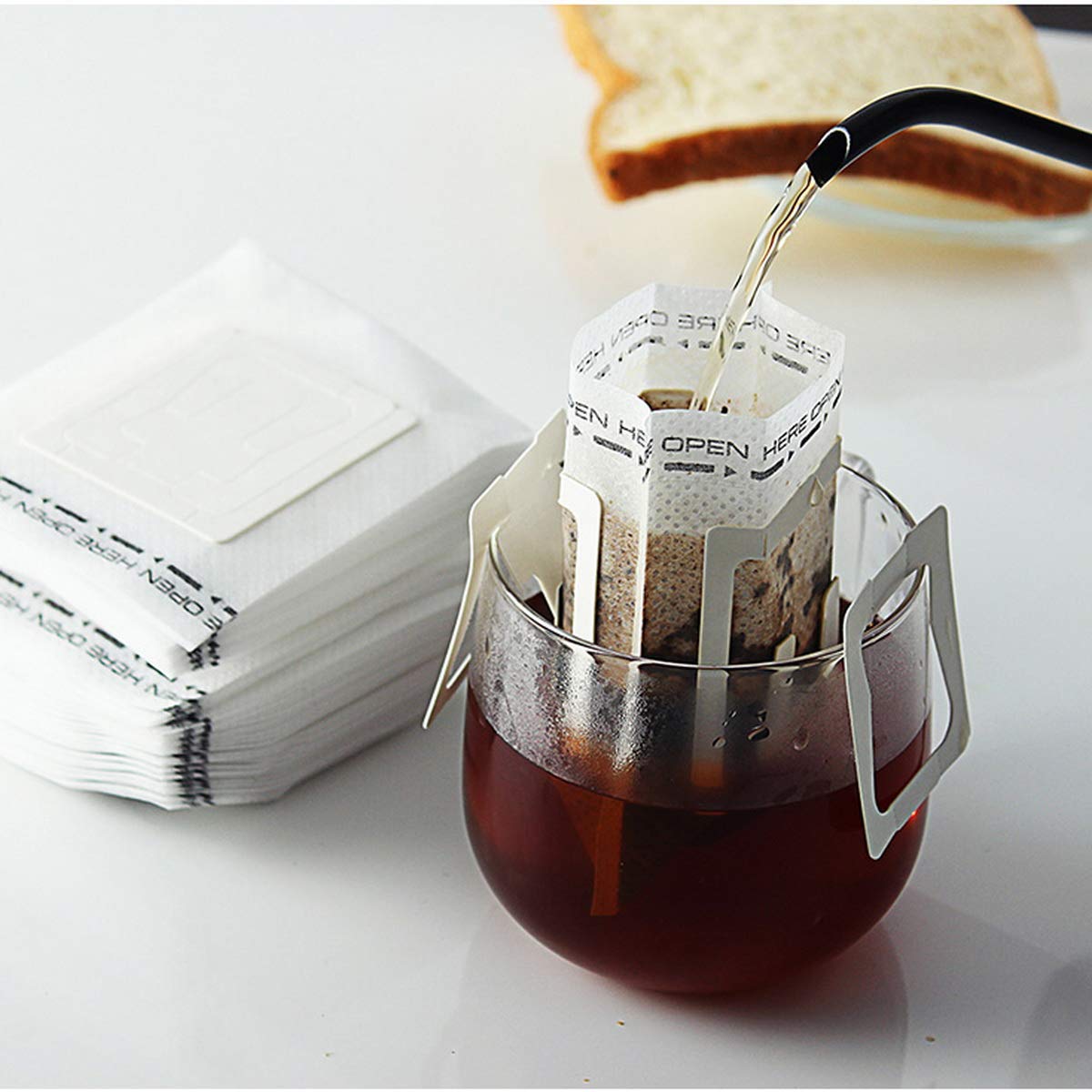 Ayevision 100Pcs Portable Coffee Filter Paper Bag